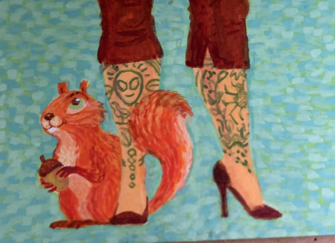 Kijk! De herfst in leren jack en op onverstandige schoenen!